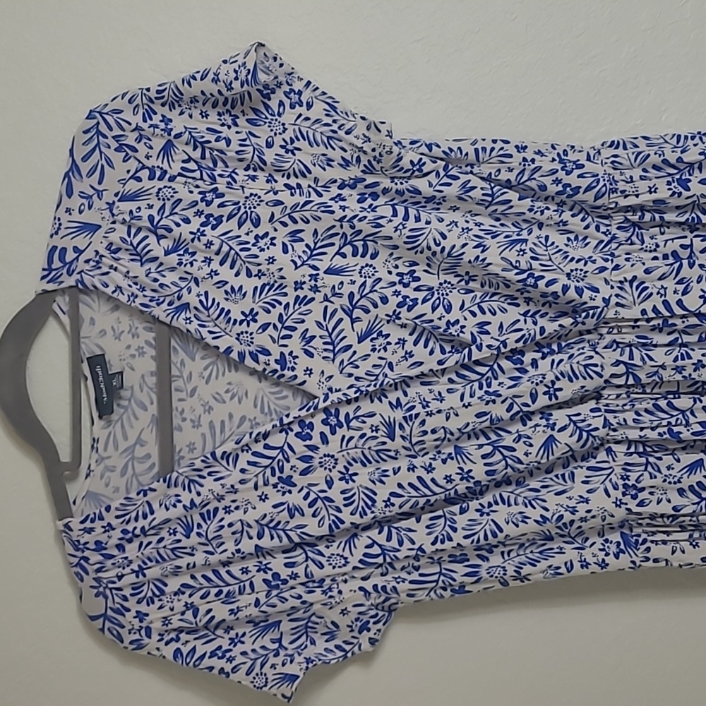 ModCloth Blue Floral Print Women's Dress Xl - Picture 3 of 8